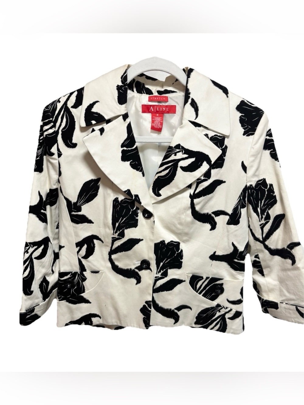 Black & White Floral Suit Jacket size 8